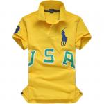 high collar t-shirt polo ralph lauren cool 2013 hommes cotton three usa yellow